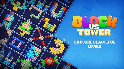 Block vs Tower: Merge Puzzle ana oyun ekranı